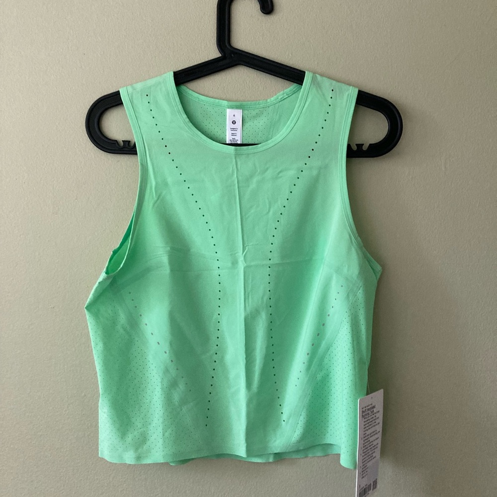 NWT Lululemon Swift Ventilated Running Tank Top size 6 in scream green light